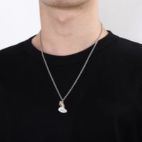 Simple Style Geometric Stainless Steel 18K Gold Plated Men's Pendant Necklace main image 5