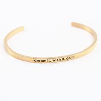 Casual Simple Style Letter Stainless Steel Cuff Bracelets main image 5