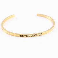 Casual Simple Style Letter Stainless Steel Cuff Bracelets sku image 3