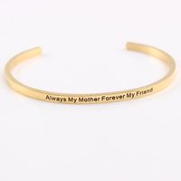 Casual Simple Style Letter Stainless Steel Cuff Bracelets sku image 31