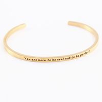 Casual Simple Style Letter Stainless Steel Cuff Bracelets main image 4