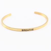 Casual Simple Style Letter Stainless Steel Cuff Bracelets sku image 10