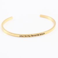Casual Simple Style Letter Stainless Steel Cuff Bracelets sku image 18