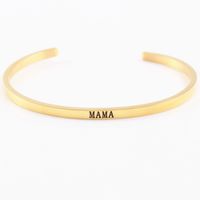 Casual Simple Style Letter Stainless Steel Cuff Bracelets sku image 30