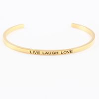 Casual Simple Style Letter Stainless Steel Cuff Bracelets sku image 22