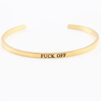 Casual Simple Style Letter Stainless Steel Cuff Bracelets sku image 26