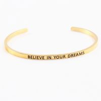 Casual Simple Style Letter Stainless Steel Cuff Bracelets sku image 11