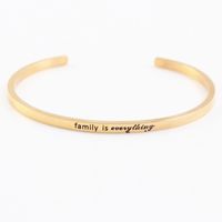 Casual Simple Style Letter Stainless Steel Cuff Bracelets sku image 19