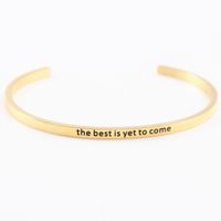 Casual Simple Style Letter Stainless Steel Cuff Bracelets sku image 23
