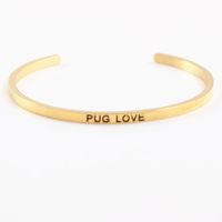 Casual Simple Style Letter Stainless Steel Cuff Bracelets sku image 13