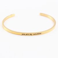 Casual Simple Style Letter Stainless Steel Cuff Bracelets sku image 9