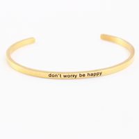 Casual Simple Style Letter Stainless Steel Cuff Bracelets sku image 16