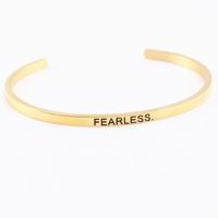 Casual Simple Style Letter Stainless Steel Cuff Bracelets sku image 29