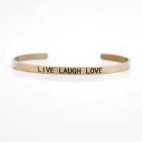 Casual Simple Style Letter Stainless Steel Cuff Bracelets sku image 23