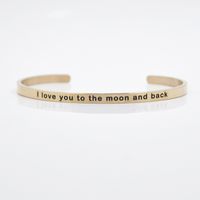 Casual Simple Style Letter Stainless Steel Cuff Bracelets sku image 15