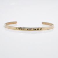 Casual Simple Style Letter Stainless Steel Cuff Bracelets sku image 19