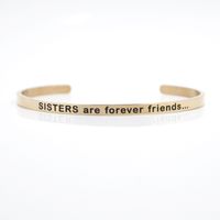 Casual Simple Style Letter Stainless Steel Cuff Bracelets sku image 35