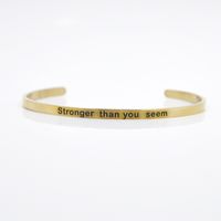 Casual Simple Style Letter Stainless Steel Cuff Bracelets sku image 37