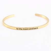 Casual Simple Style Letter Stainless Steel Cuff Bracelets sku image 24