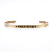 Casual Simple Style Letter Stainless Steel Cuff Bracelets sku image 12