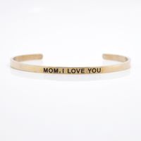 Casual Simple Style Letter Stainless Steel Cuff Bracelets sku image 28
