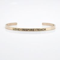 Casual Simple Style Letter Stainless Steel Cuff Bracelets sku image 24