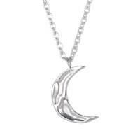 Casual Simple Style Irregular Star Moon Stainless Steel Pendant Necklace sku image 1
