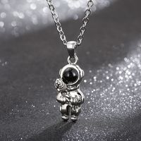 Casual Simple Style Astronaut Stainless Steel Inlay Artificial Gemstones Sweater Chain main image 7
