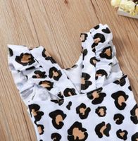 Retro Leopard Print Flounced Sleeve One-piece Swimsuit For Children main image 4