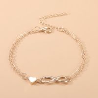 INS Style Nordic Style Simple Style Infinity Heart Shape Alloy Plating Unisex Bracelets sku image 1