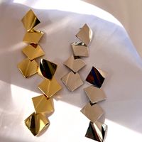 Vintage Style Exaggerated Rhombus Alloy Plating Gold Plated Silver Plated Women's Drop Earrings main image 1