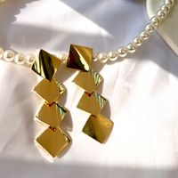 Vintage Style Exaggerated Rhombus Alloy Plating Gold Plated Silver Plated Women's Drop Earrings main image 3