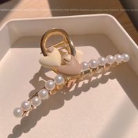 Frau Moderner Stil Herzform Blume Legierung Überzug Inlay Künstliche Perlen Haarkrallen sku image 1