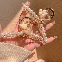 Femmes Style Moderne Forme De Cœur Fleur Alliage Placage Incruster Perles Artificielles Griffes De Cheveux main image 2