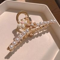 Women's Modern Style Heart Shape Flower Alloy Plating Inlay Artificial Pearls Hair Claws sku image 2