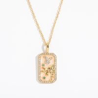 Vintage Style Constellation Copper Gold Plated Birthstone Zircon Pendant Necklace In Bulk sku image 2