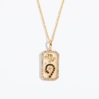 Vintage Style Constellation Copper Gold Plated Birthstone Zircon Pendant Necklace In Bulk sku image 5