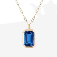 Ig Style Square Stainless Steel Plating Inlay Zircon 18k Gold Plated Pendant Necklace main image 2