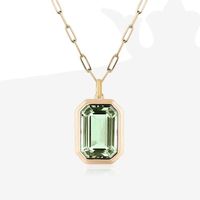 Ig Style Square Stainless Steel Plating Inlay Zircon 18k Gold Plated Pendant Necklace main image 3