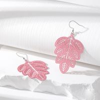 Simple Style Leaves Alloy Hollow Out Women's Drop Earrings main image 5