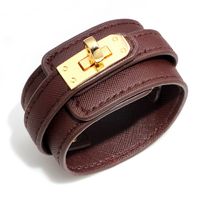 Ins Style Solid Color Pu Leather Alloy Wholesale Bangle sku image 13