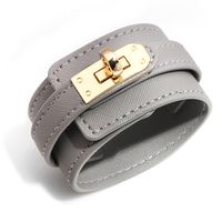 Ins Style Solid Color Pu Leather Alloy Wholesale Bangle sku image 15