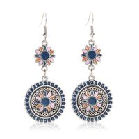Vintage Style Ethnic Style Geometric Alloy Brass Inlay Natural Stone Turquoise Women's Earrings sku image 10