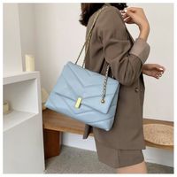 Women's Pu Leather Solid Color Elegant Square Zipper Magnetic Buckle Shoulder Bag sku image 3