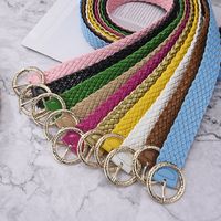 Vacation Solid Color Pu Leather Alloy Women's Woven Belts main image 2