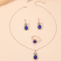 Elegant Water Droplets Zircon Alloy Wholesale Rings Earrings Necklace main image 4