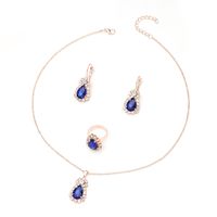 Elegant Water Droplets Zircon Alloy Wholesale Rings Earrings Necklace main image 3