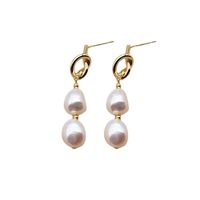 1 Pair Elegant Geometric Copper Inlay Pearl Drop Earrings main image 5