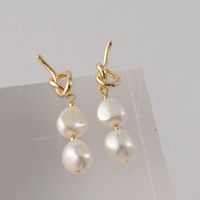 1 Pair Elegant Geometric Copper Inlay Pearl Drop Earrings sku image 4