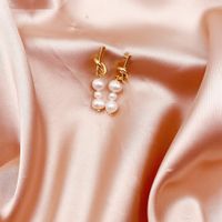 1 Pair Elegant Geometric Copper Inlay Pearl Drop Earrings sku image 3